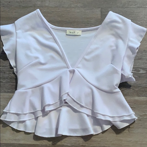love J Tops - White peplum dressy crop top